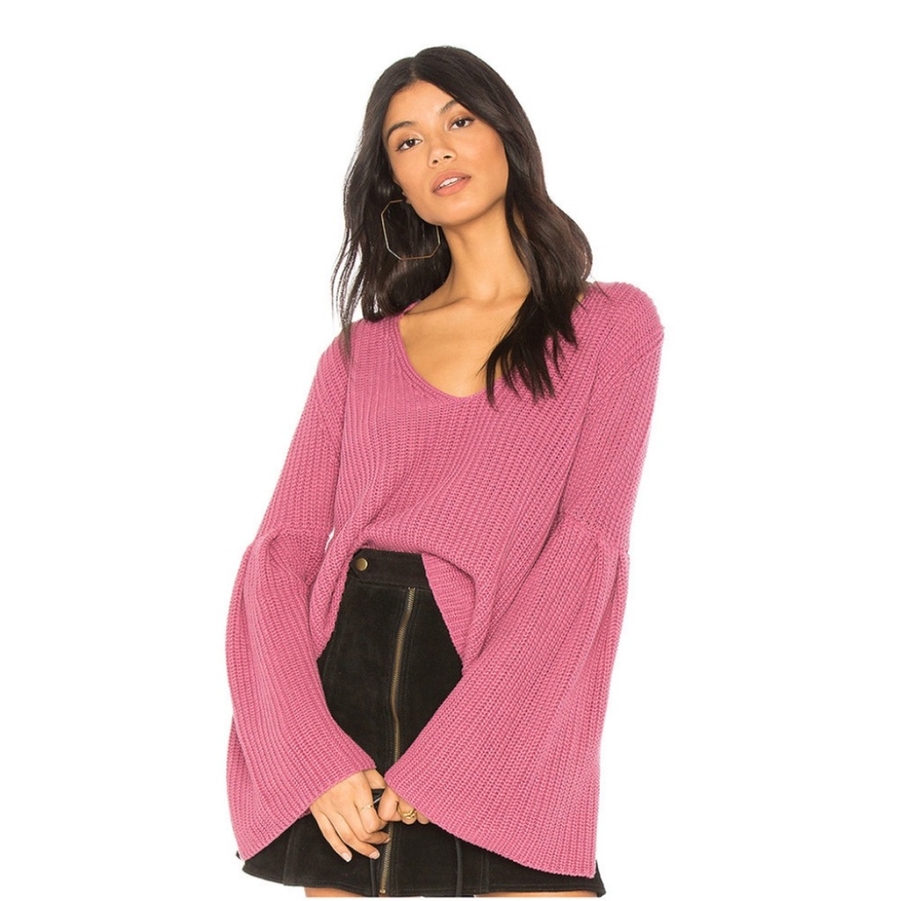 FREE PEOPLE Damsel Bell Sleeve Cotton Sweater XS